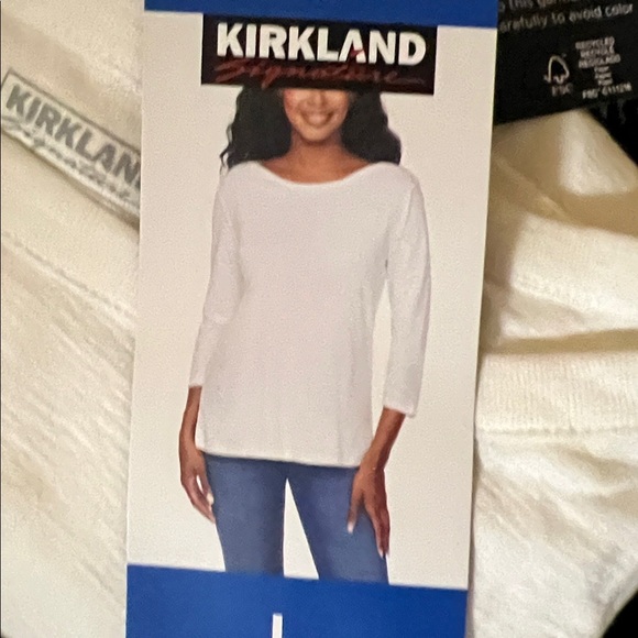 NWT KIRKLAND‎ Signature Ladies' Cotton Slub Tee White - Picture 4 of 5